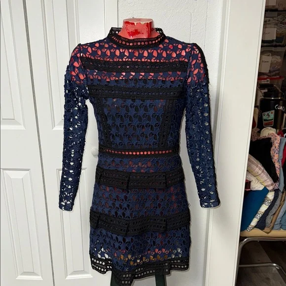 knee length dresses for ladies Self-Portrait // Star Lace Ruffled Dress  VSP Consignment